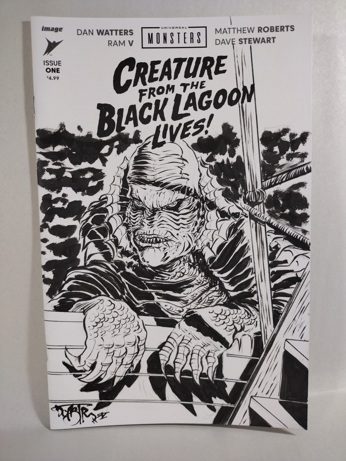 Creature From The Black Lagoon Lives #1 Sketch Cover Var W Original DCastr Art
