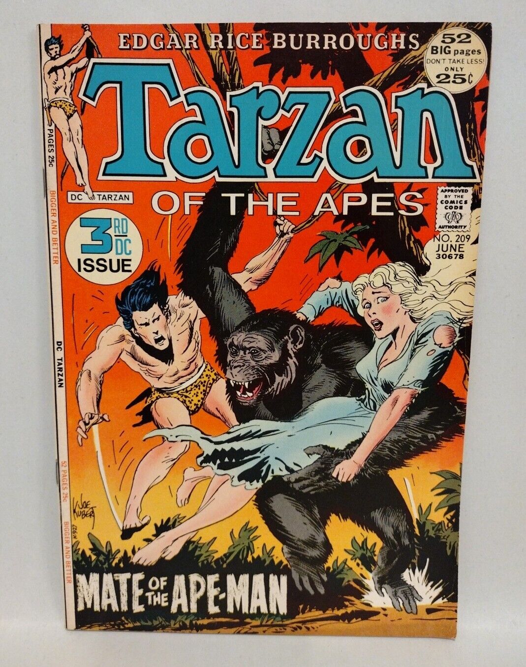 Tarzan Of The Apes (1972) DC Comic Lot Set #207 208 209