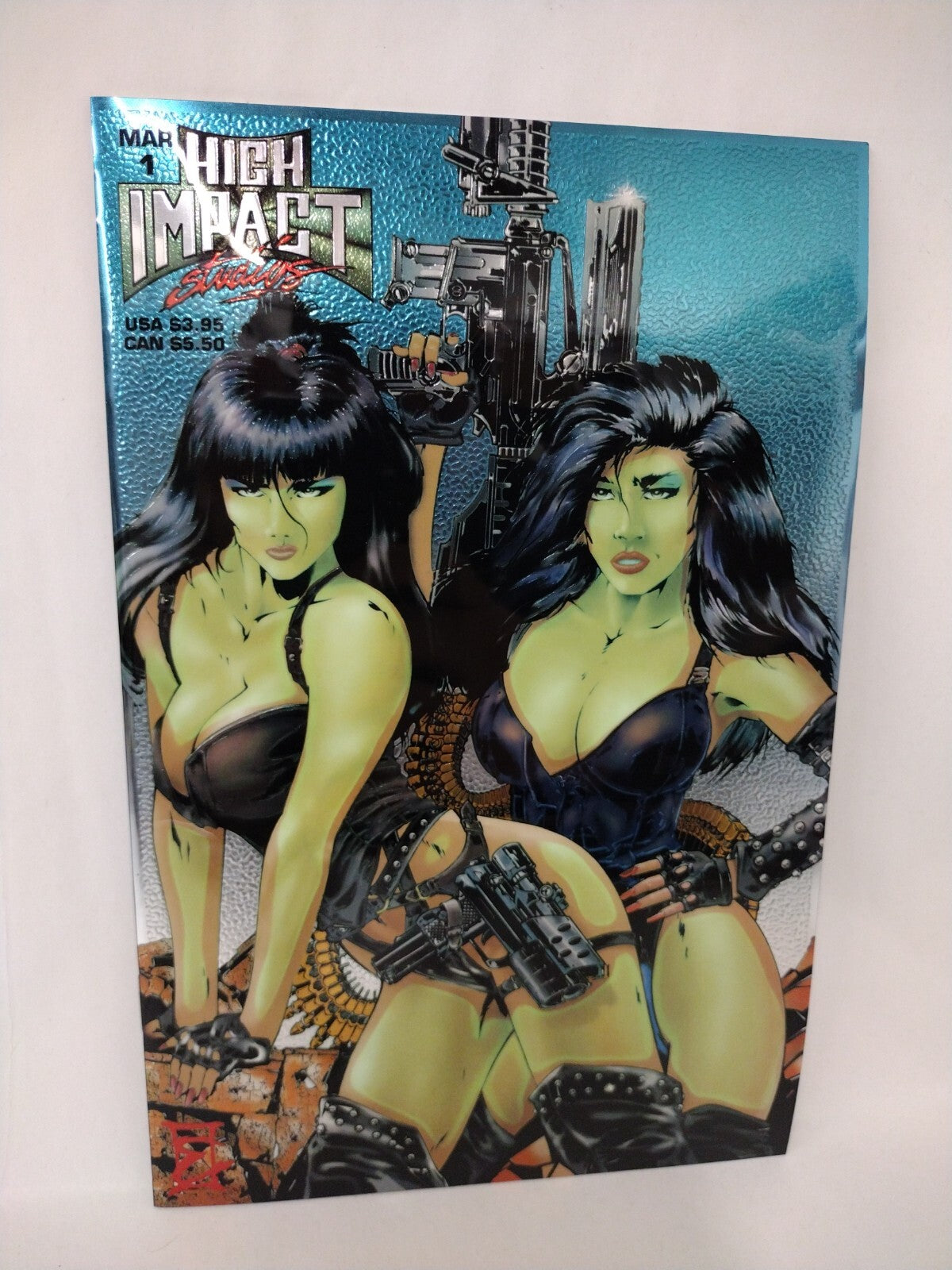 High Impact Studios #1 (1994) Chromium Cover Cheese Cake Bad Girl Comic NM