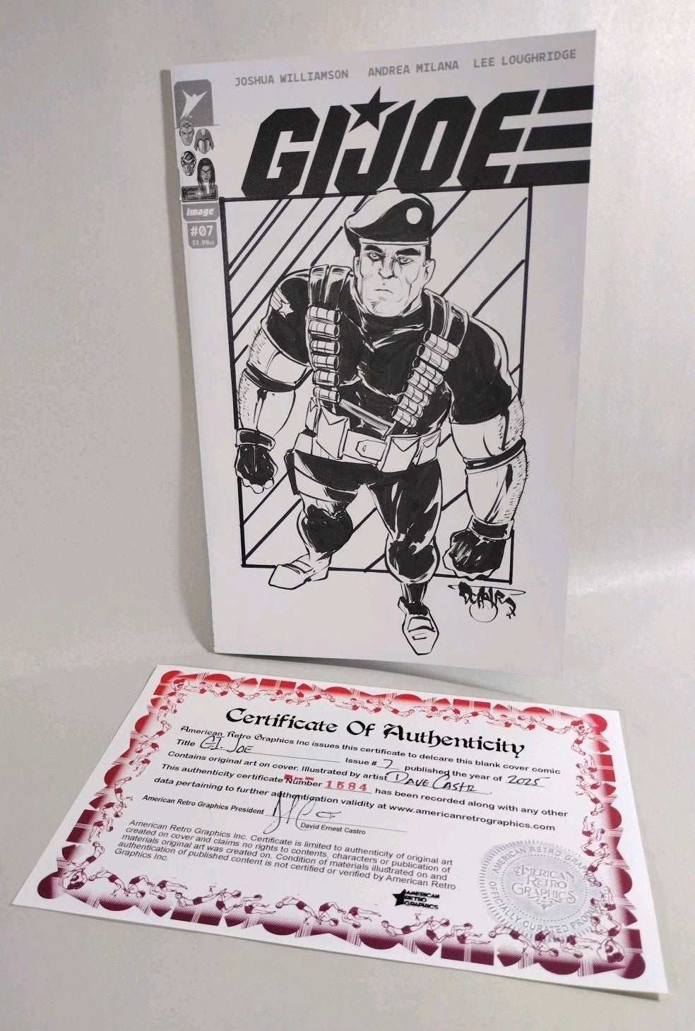 GI Joe #7 (2025) Image Sketch Cover Variant Comic W Original DCastr Flint Art