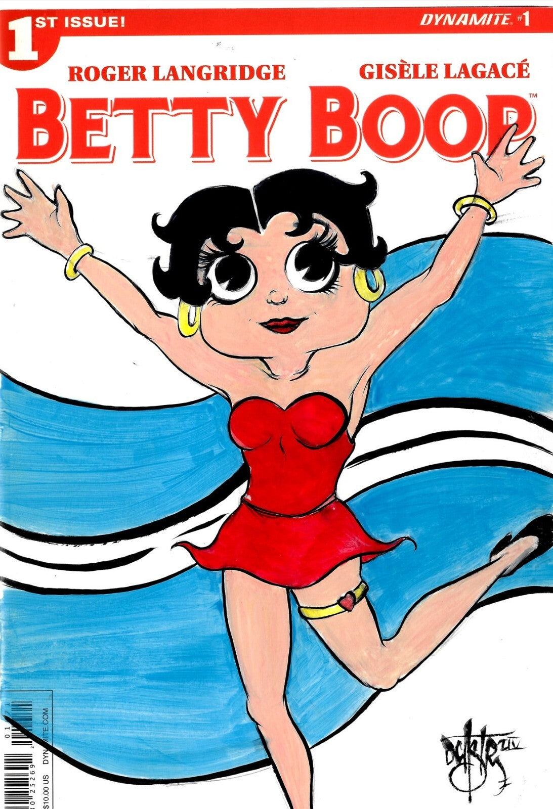 Betty Boop #1 (2016) Dynamite Sketch Cover Variant W Original Dave Castr Art