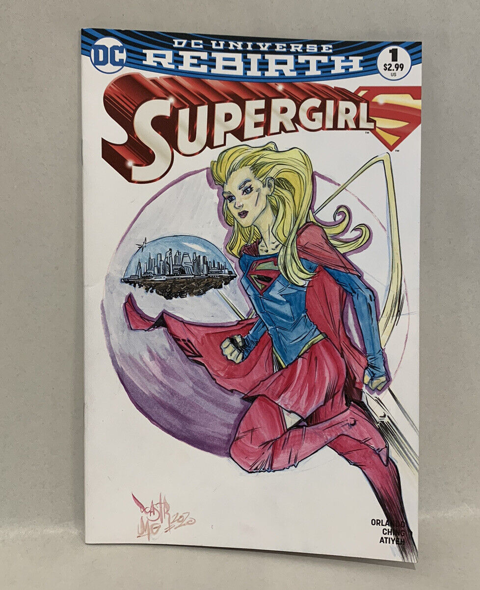 SUPERGIRL (DC REBIRTH) #1 Blank Variant Cover Comic W Original Art Dave Castr