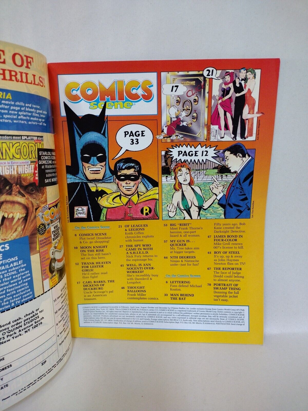 Comics Scene #6 (1989) Starlog Magazine Bob Kane Batman Frank Thorne Carl Barks