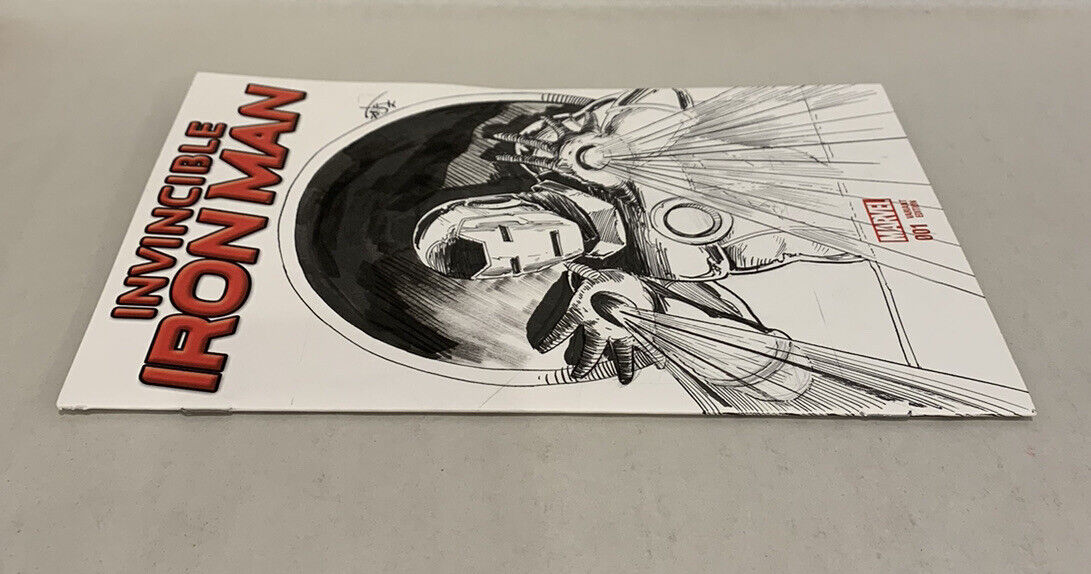 Invincible Iron Man #1 Sketch Variant Cover Comic W Original Art Dave Castr