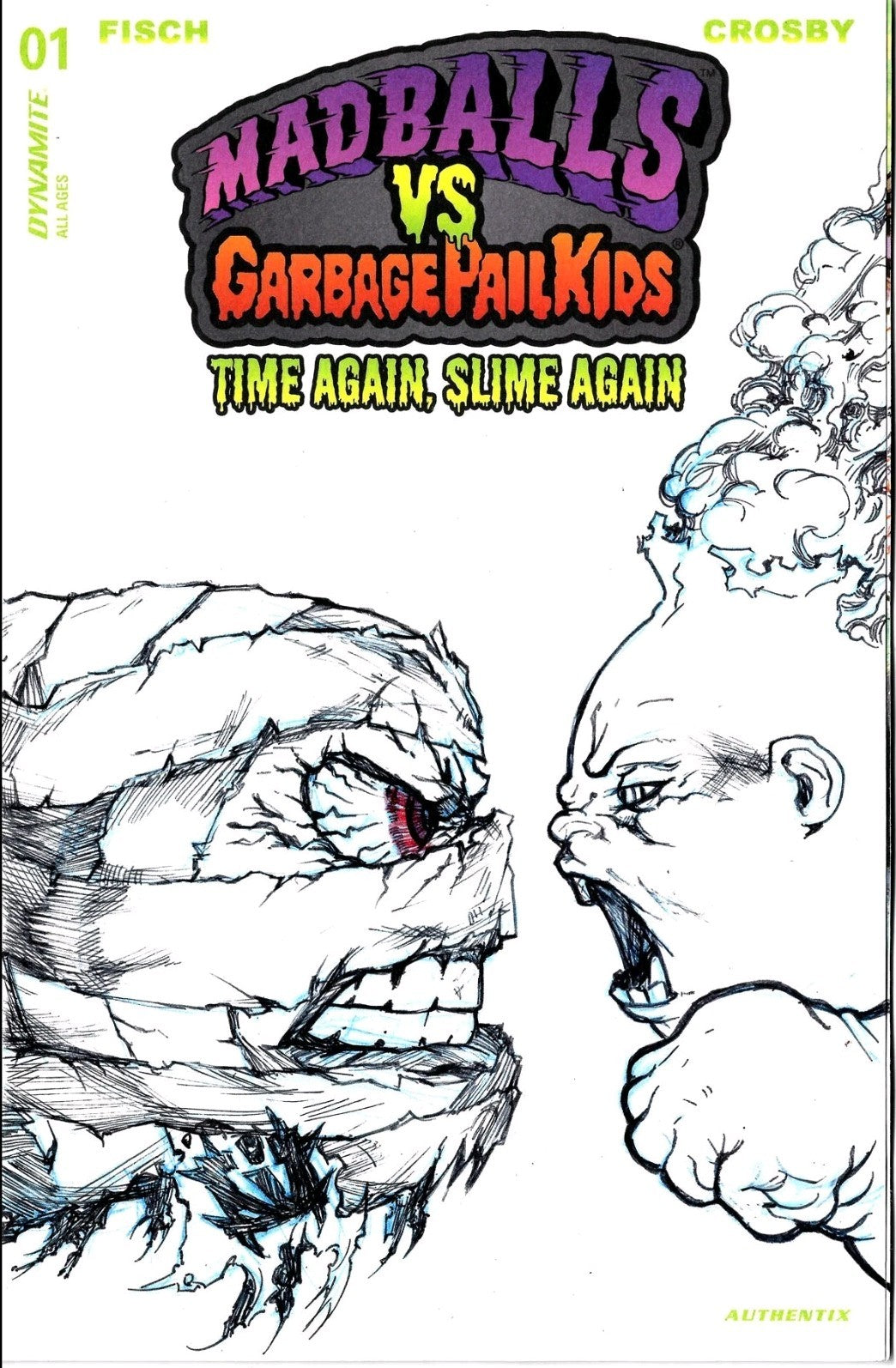 Madballs vs Garbage Pail Kids TGSA 1 Sketch Cover Variant Comic JAG Original Art