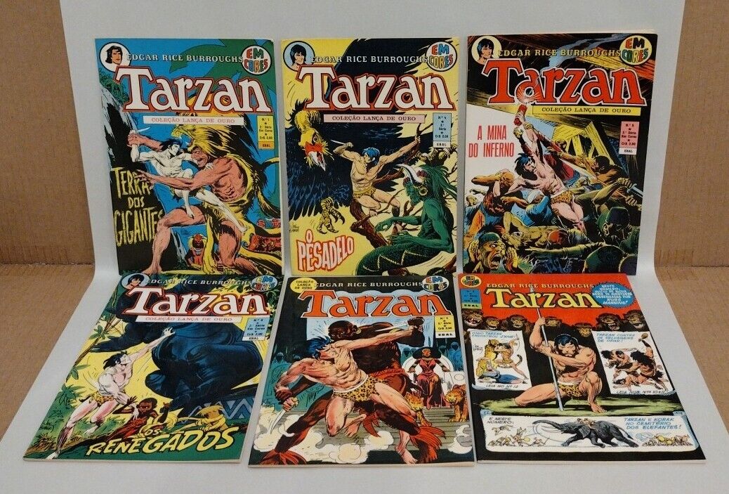 Tarzan (1973) EM Cores Brazilian DC Comic Lot #1 4 5 6 7 9 Joe Kubert