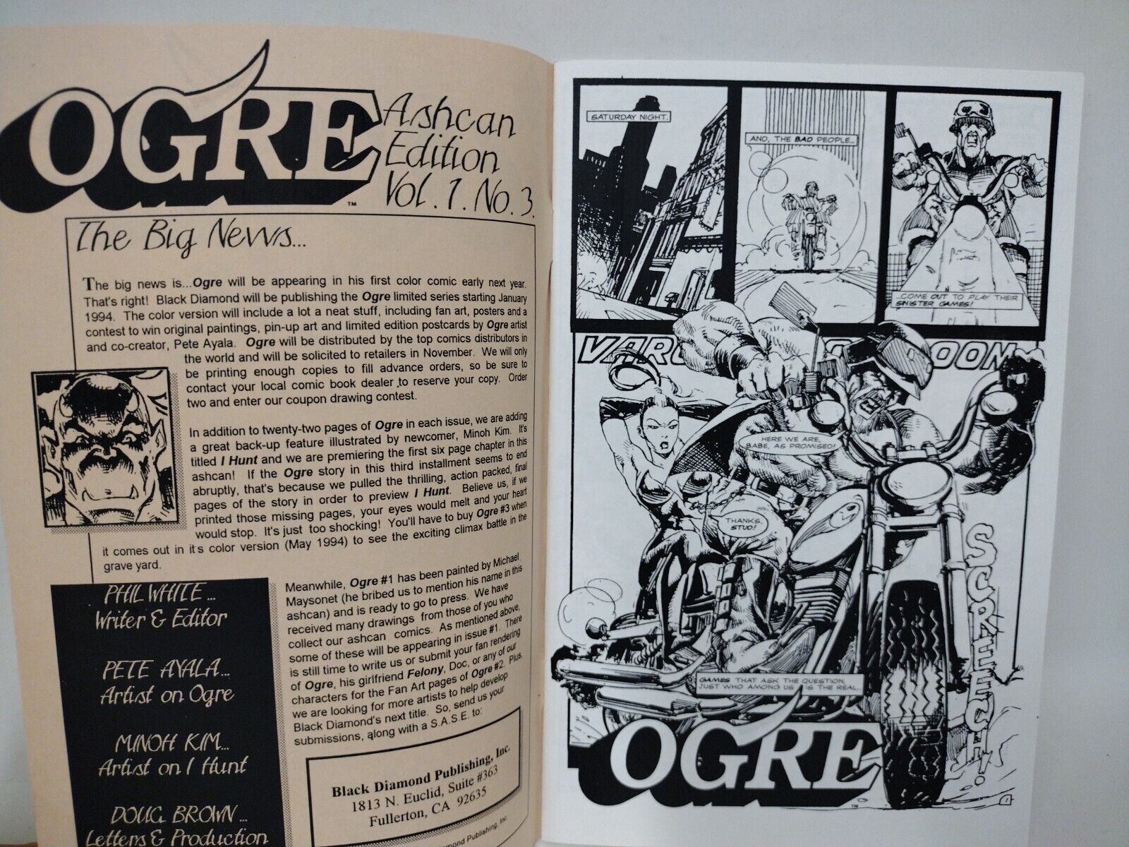 Ogre #3 1993 Ashcan Edition Pete Ayala Phil White Minooh Kim I Hunt Flipbook