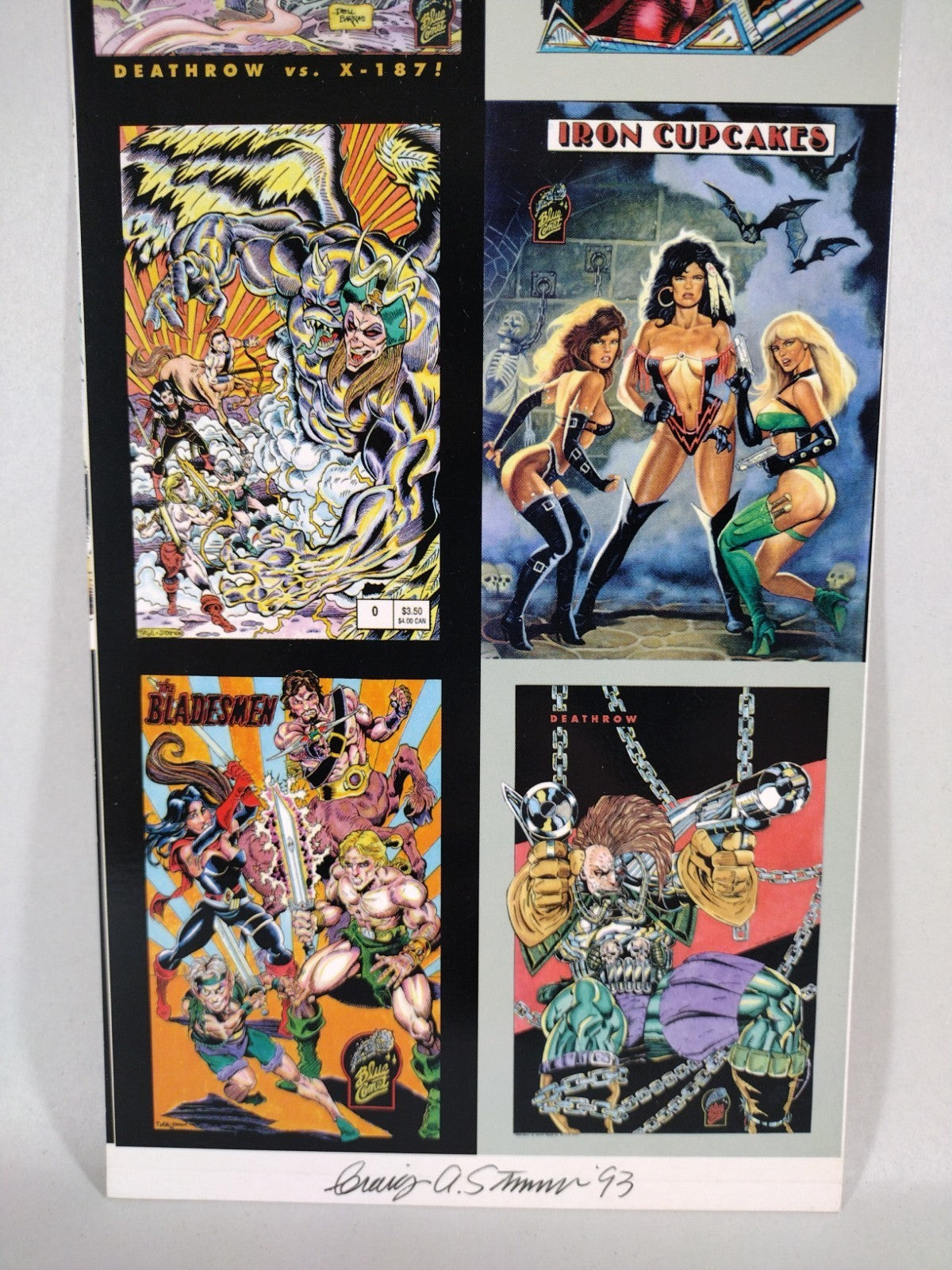 Blue Comet Comics (1993) Uncut Trading Card Sheet Signed Craig Storman