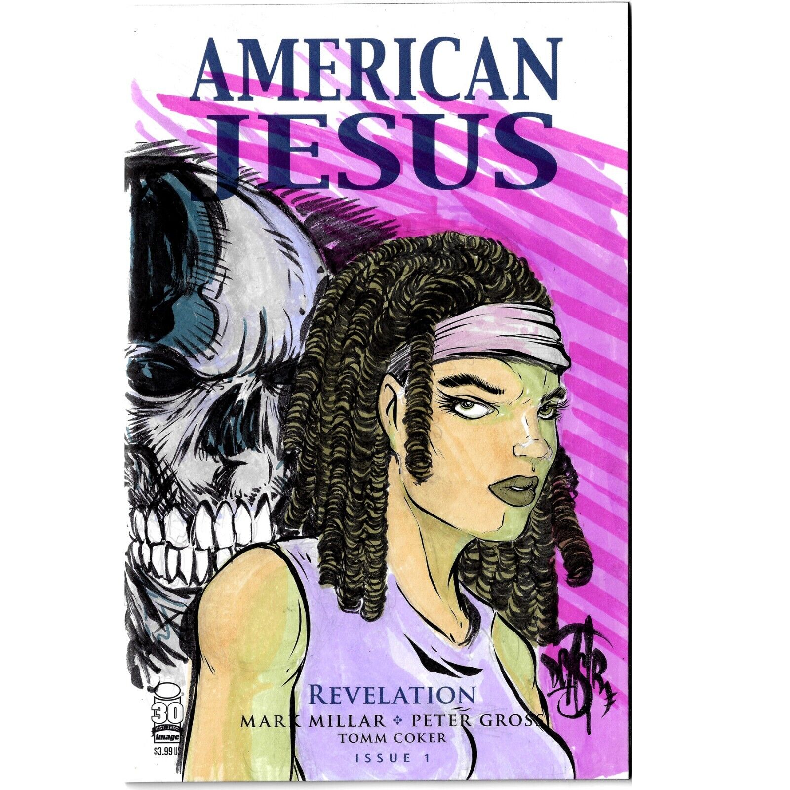 AMERICAN JESUS: REVELATION #1 Blank Cover Variant Original DCastr Art COA