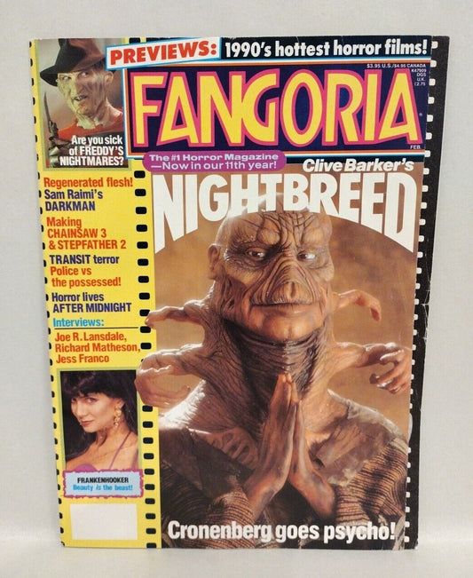 Fangoria Magazine 90 (1990) Freddy's Nightmares Nightbreed TCM 3 Joe R Landsdale