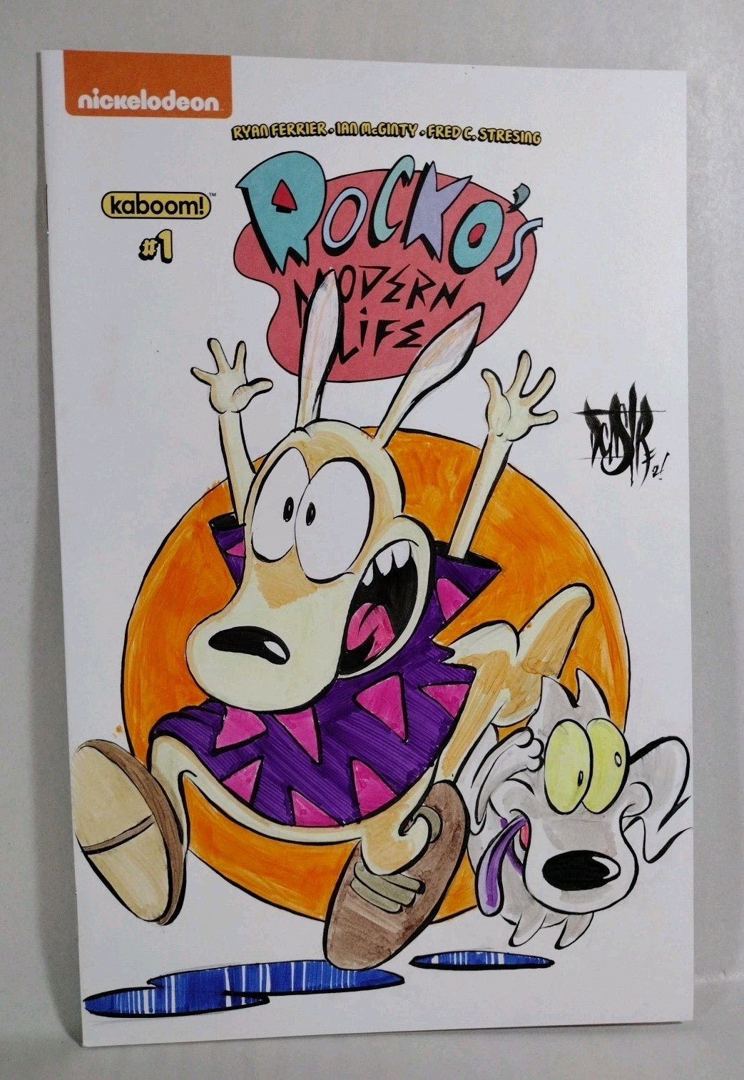 Rocco's Modern Life #1 Boom 2017 Sketch Cover Variant W Original Dave Castr Art