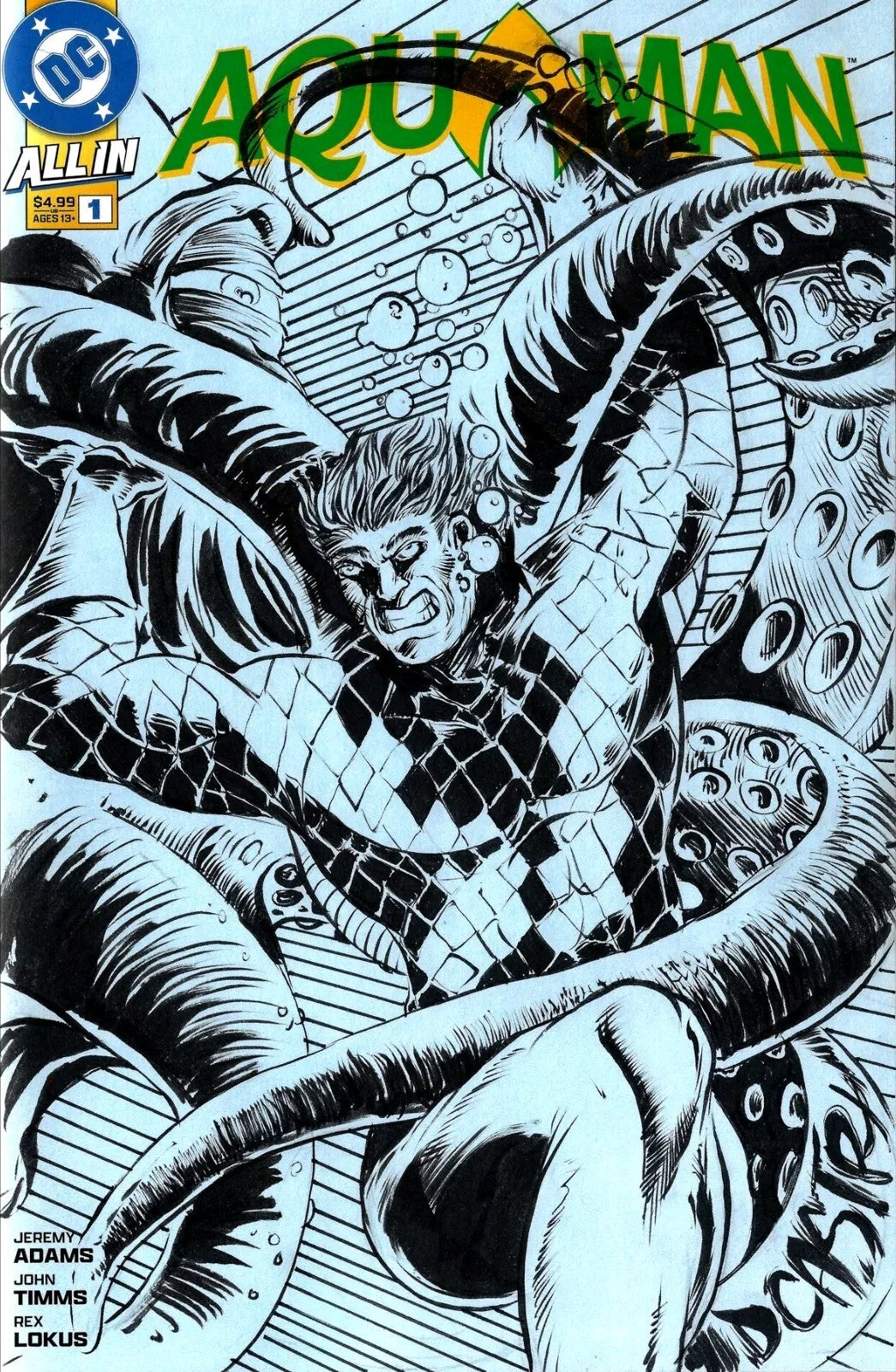 Aquaman 1 (2025) DC Comic Sketch Variant Cover W Original Dave Castr Art