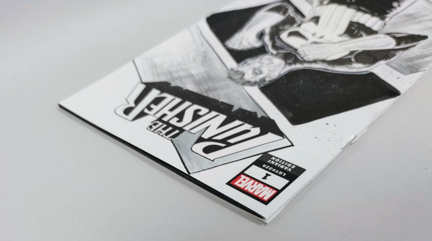 Punisher #1 (2018) Marvel Sketch Cover Variant Comic W Original Dave Castr Art