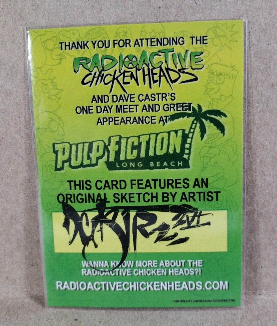 Radioactive Chicken Heads Exclusive Sketch Card W Original Pastafarian Art
