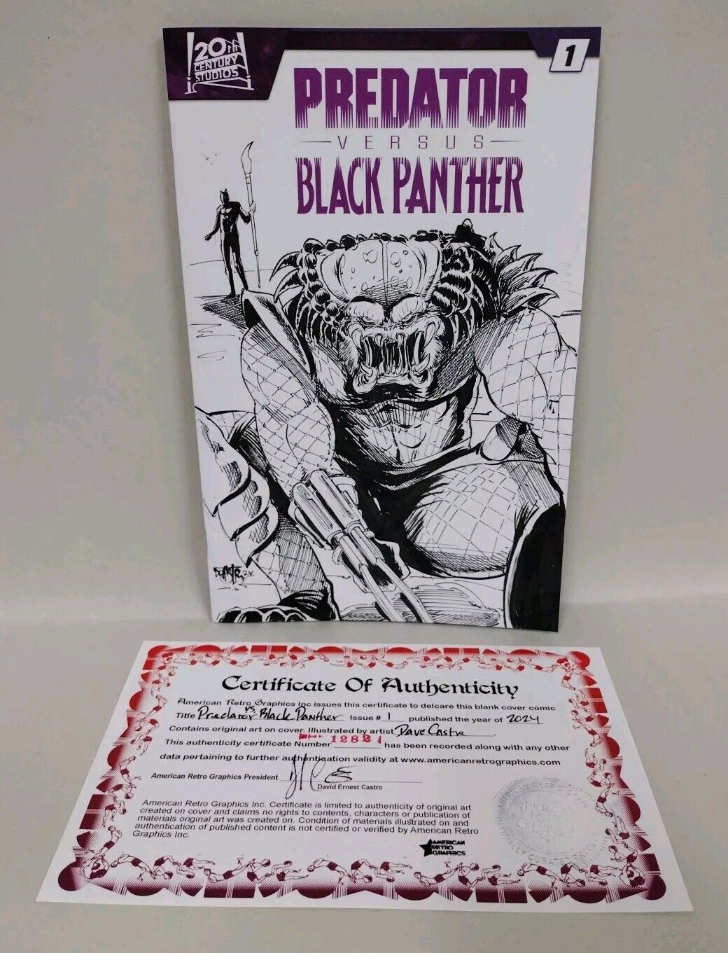 Predator Versus Black Panther (2024) Marvel Sketch Cover W Original DCastr Art