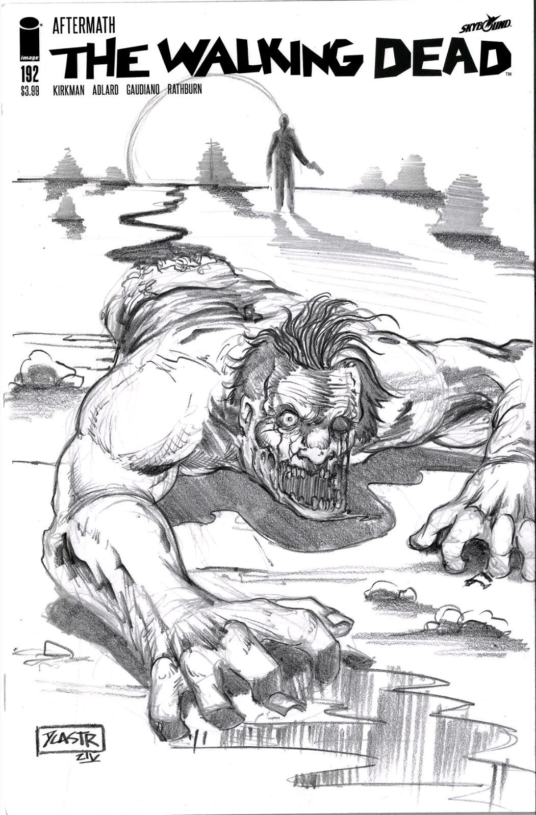 WALKING DEAD #192 (2019) Image Comic Sketch Cover w Original Dave Castr Art