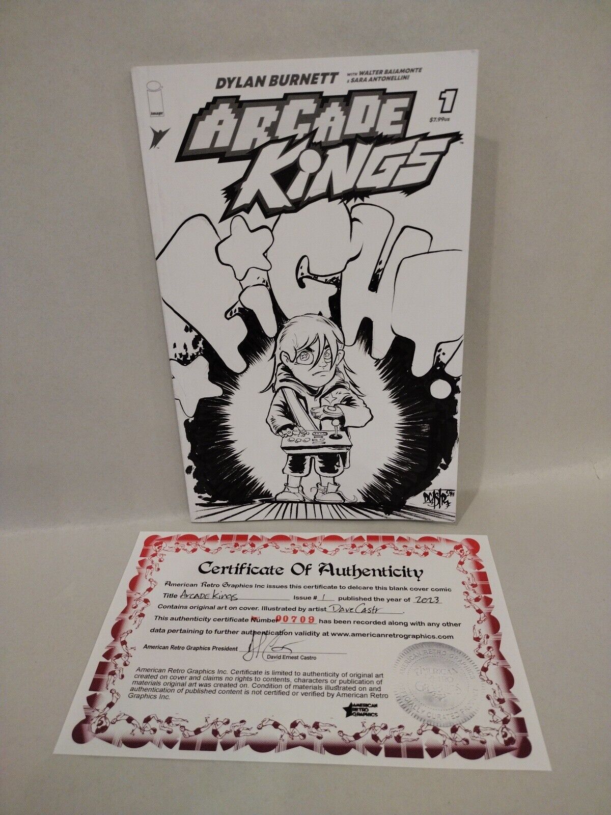 Arcade Kings 1 (2023) Image Blank Sketch Variant Comic w Original Dave Castr Art