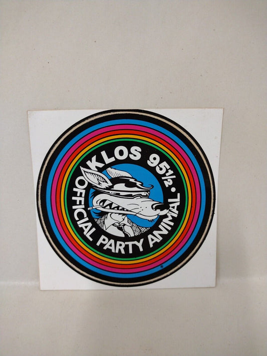 Vintage 95.5 KLOS 80s Official Party Animal Radio Sticker "Twosday" New Unused