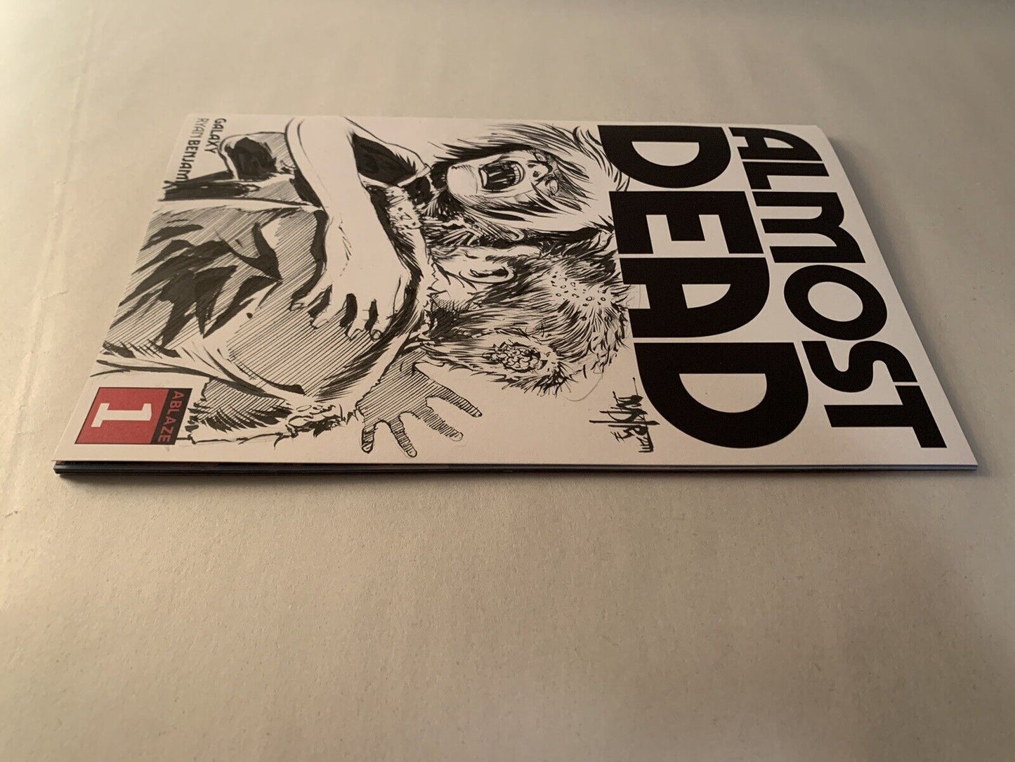 Almost Dead #1 Blank Sketch Cover Comic 2023 W Original DCastr Art