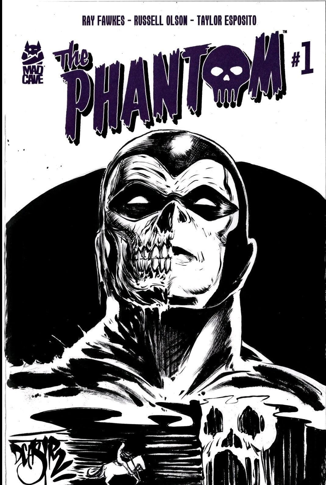 Phantom #1 (2025) Mad Cave Sketch Cover Variant Comic W Original Dave Castr Art