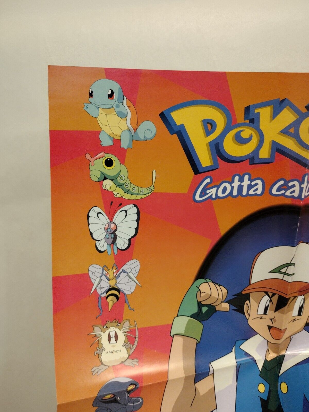 POKEMON Gotta catch 'em all! Ash Pikachu 16 X 20" (1999) Scorpio Poster Folded