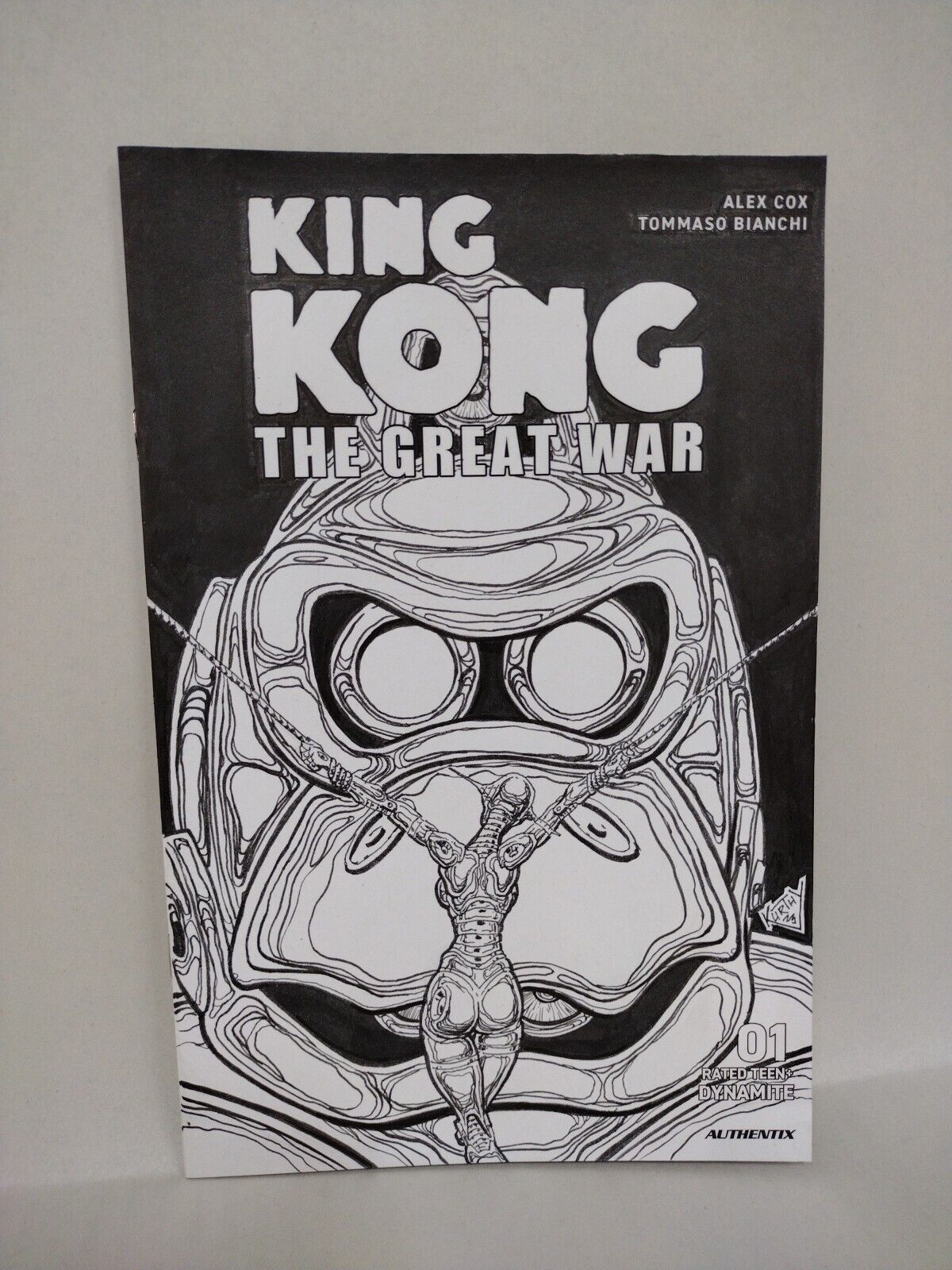 King Kong Great War #1 Dynamite Sketch Cover Comic W Original Bob Kurthy Art