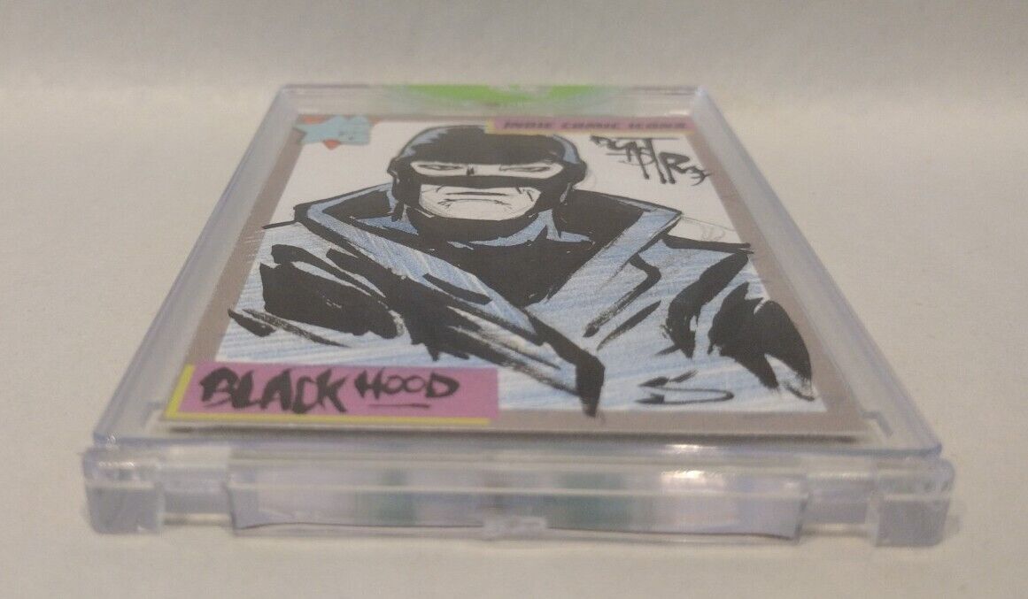 Indie Comic Icons Sketch Card w Original Black Hood Art DCastr (2023) ARG Sealed