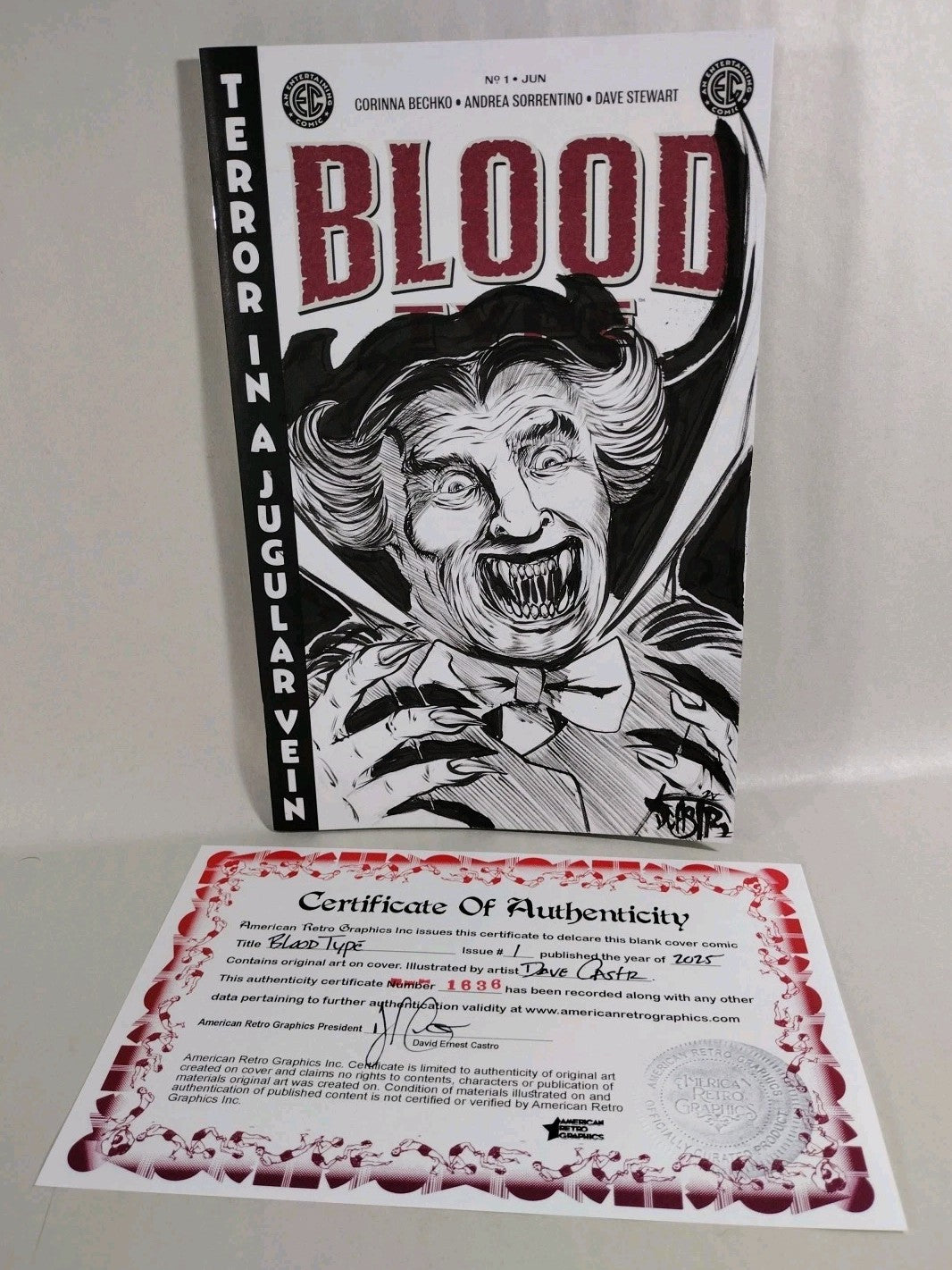 Blood Type #1 (2025) Oni EC Comic Sketch Cover Variant W Original Dave Castr Art
