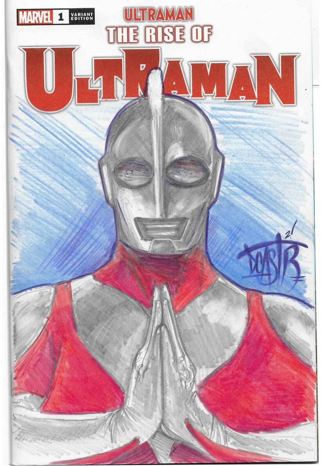 Rise of Ultraman #1 (2020) Blank Cover Variant Comic W Original Dave Castr Art