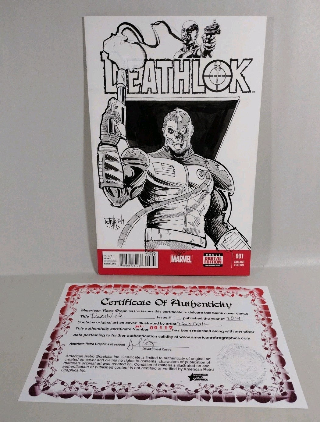 Deathlok #1 (2014) Marvel Sketch Cover Variant Comic W Original Dave Castr Art