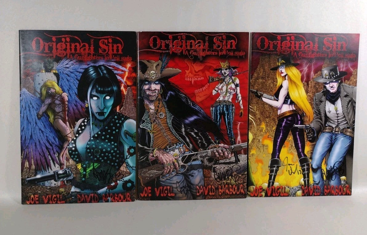 Original Sin (2012) Complete Wild Angels Comic Set #1 2 3 Signed Joe Tim Vigil