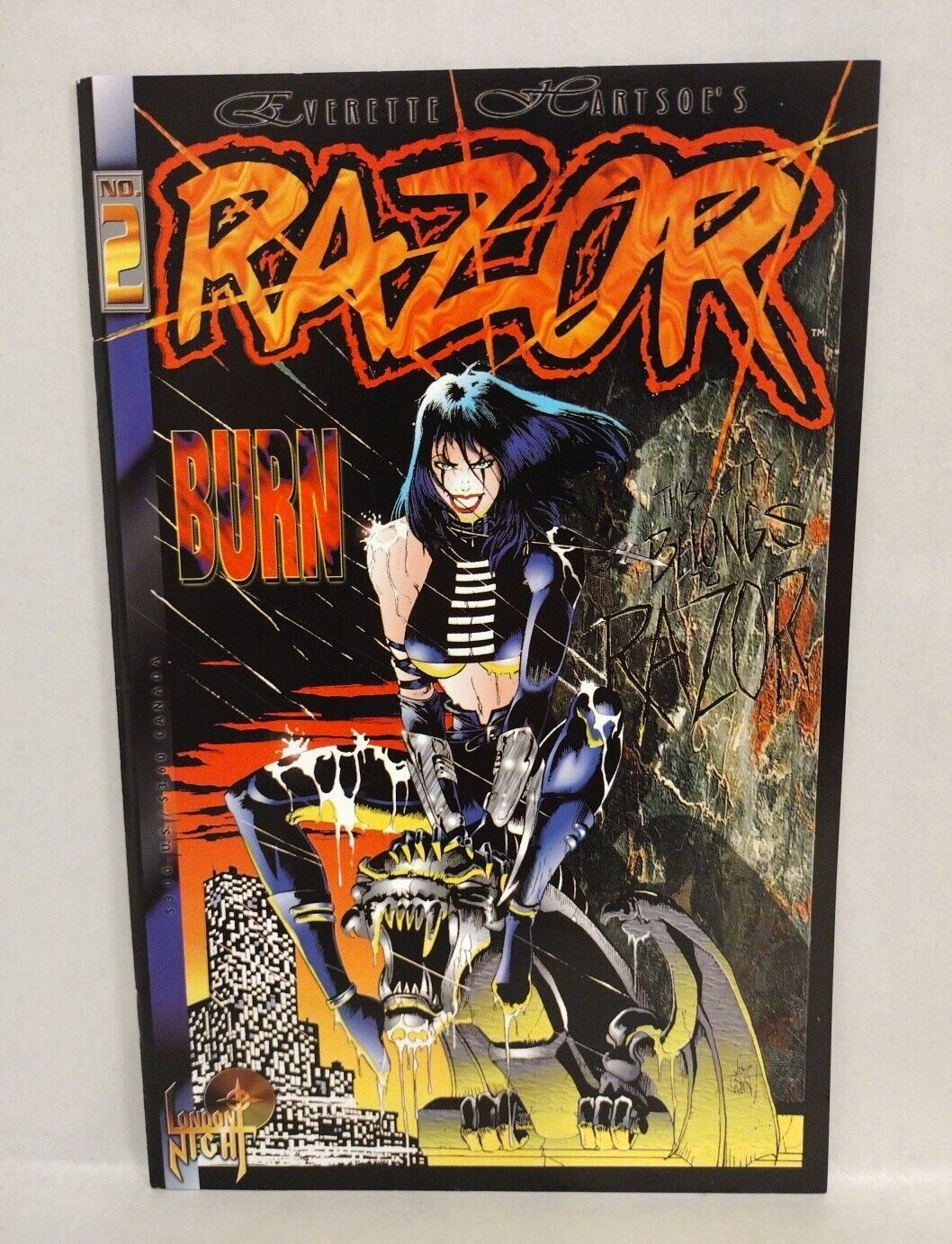 Razor: Burn (1995) London Night Studios #2 3 4 5  Miniseries Comic Lot Set 