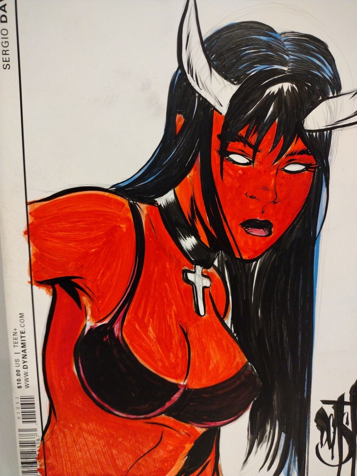 Swords Of Sorrow 1 Dynamite 2015 Sketch Variant Comic W Original Dave Castr Art