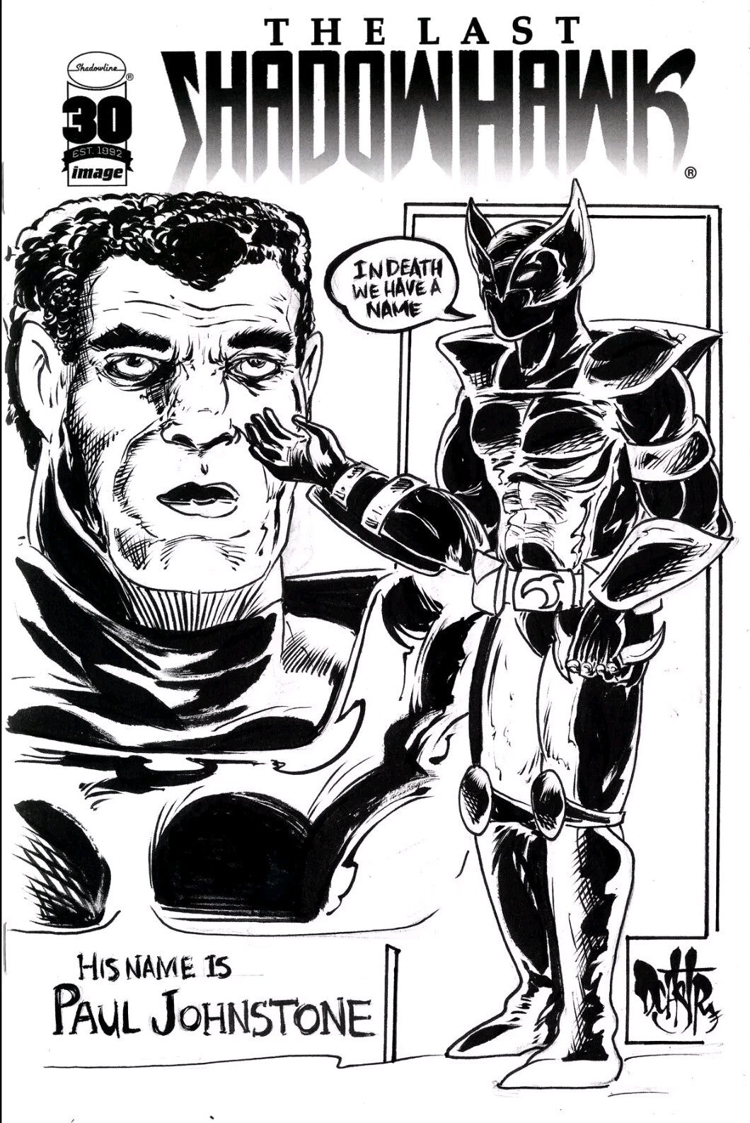 THE LAST SHADOWHAWK #1 Blank Cover Variant Image Comic w Original DCastr Art COA