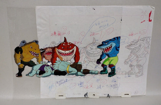 Street Sharks (1996) Original Animation Production Cel EP 38 W Underdrawing 