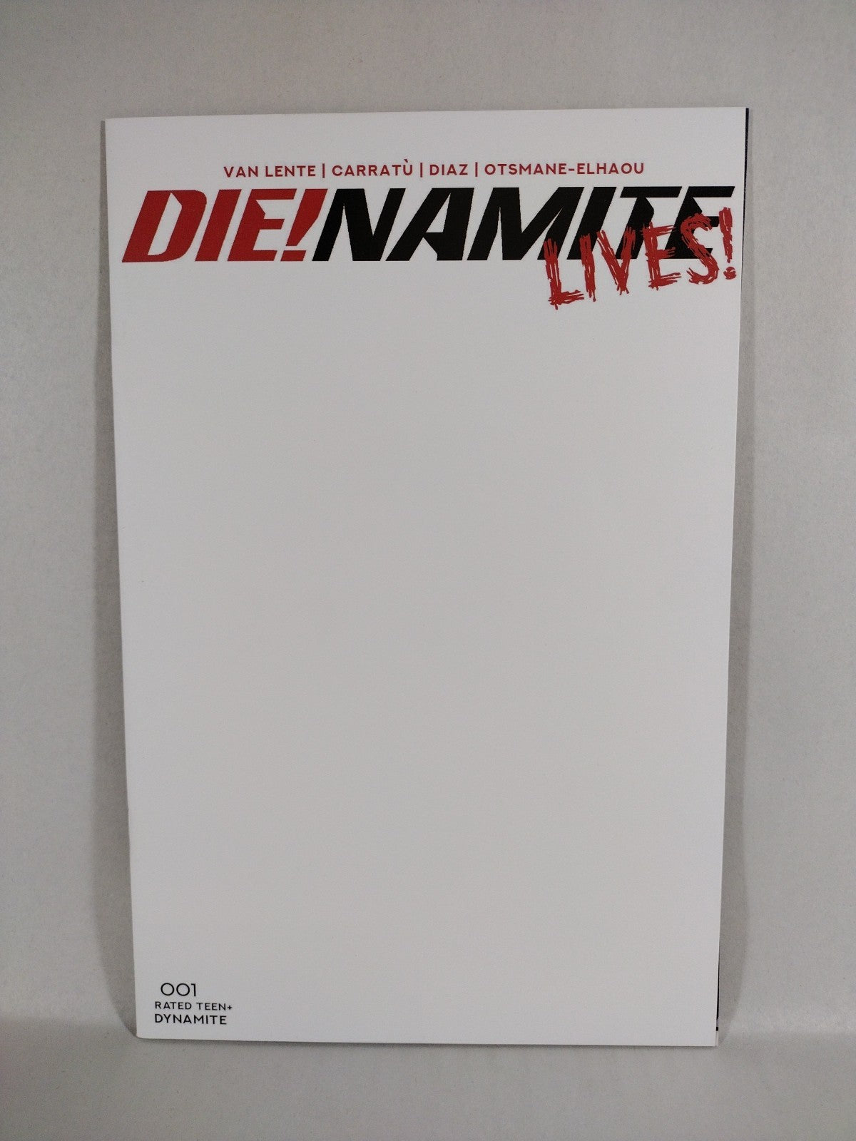 DIE!NAMITE LIVES #1 (2021) Dynamite Blank Sketch Variant Cover Comic NM