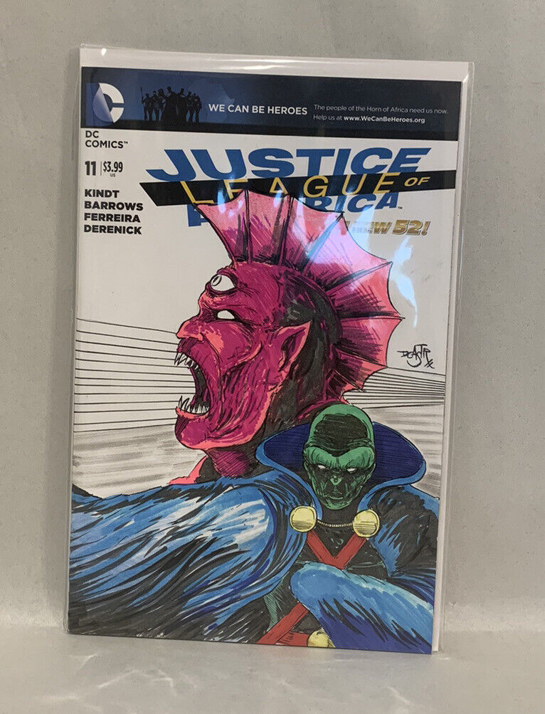 JUSTICE LEAGUE AMERICA #11 Blank Variant Cover Comic W Original Art Dave Castr