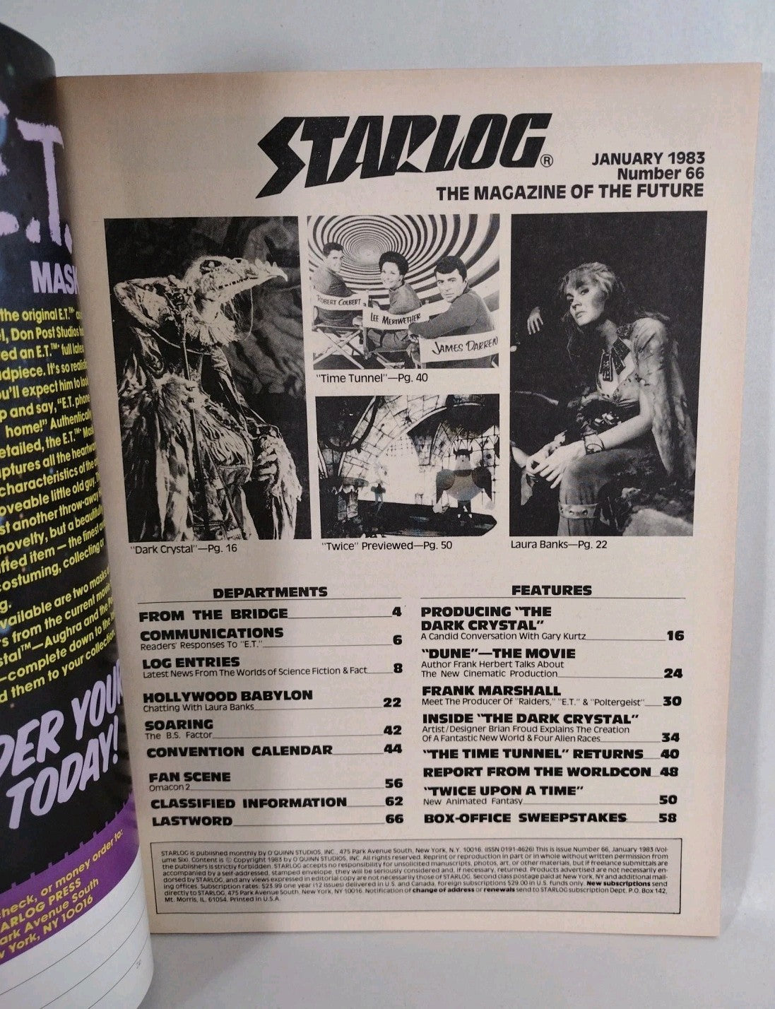 Starlog Magazine #66 (1983) Dark Crystal Brian Froud Concept Art NM