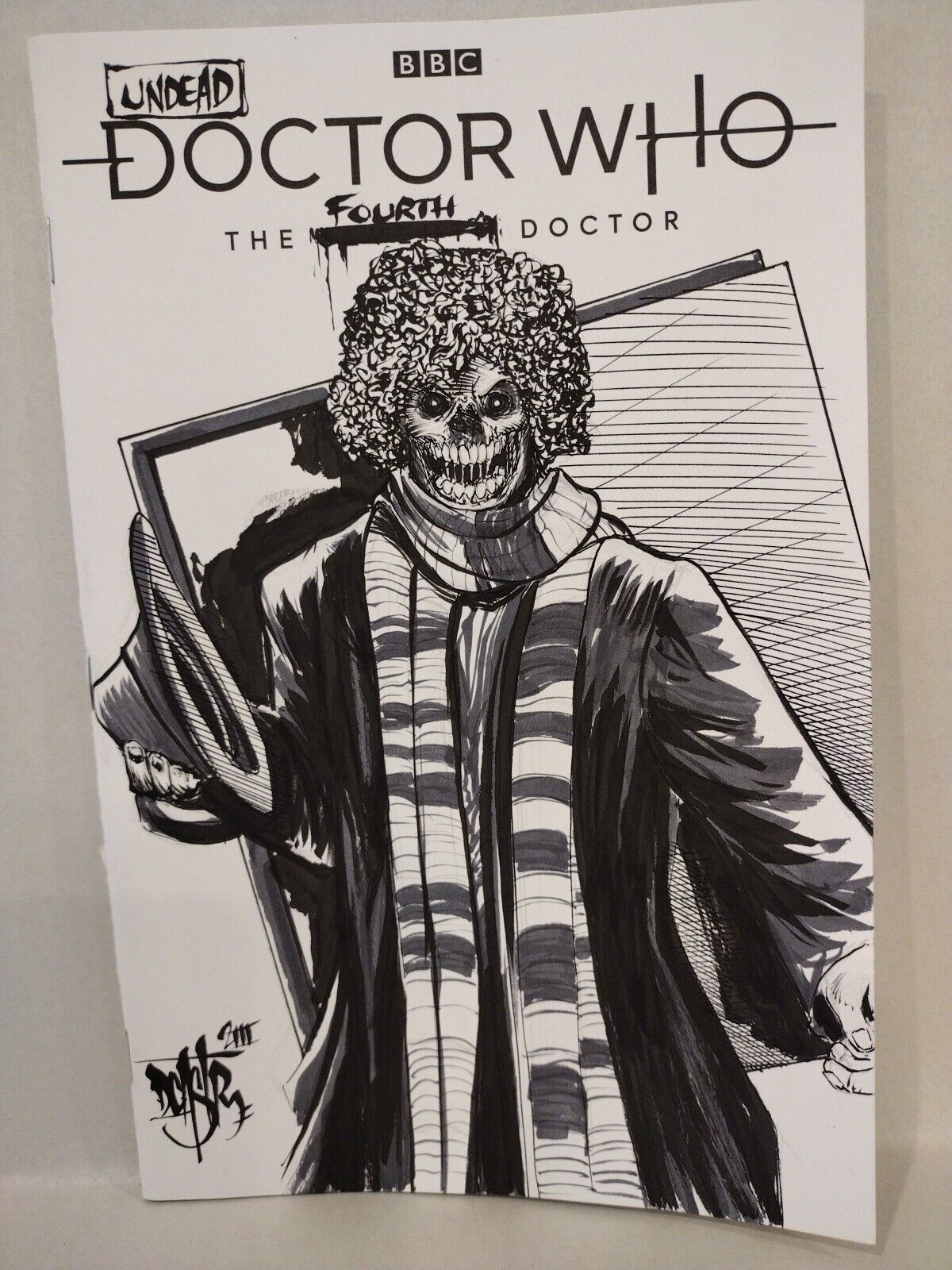 Doctor Who Seventh Doctor 1 2018 Titan Blank Sketch Cover W Original DCastr Art