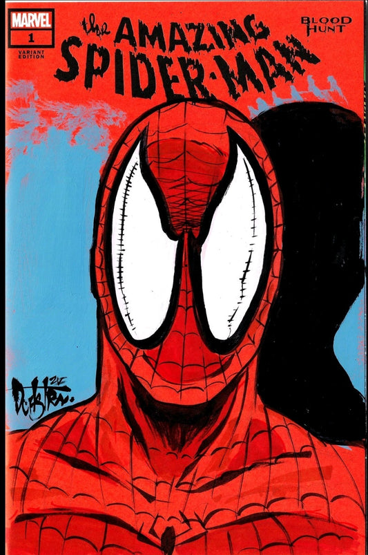 Amazing Spider-Man Blood Hunt #1 Marvel Red Sketch Var W Original DCastr Art