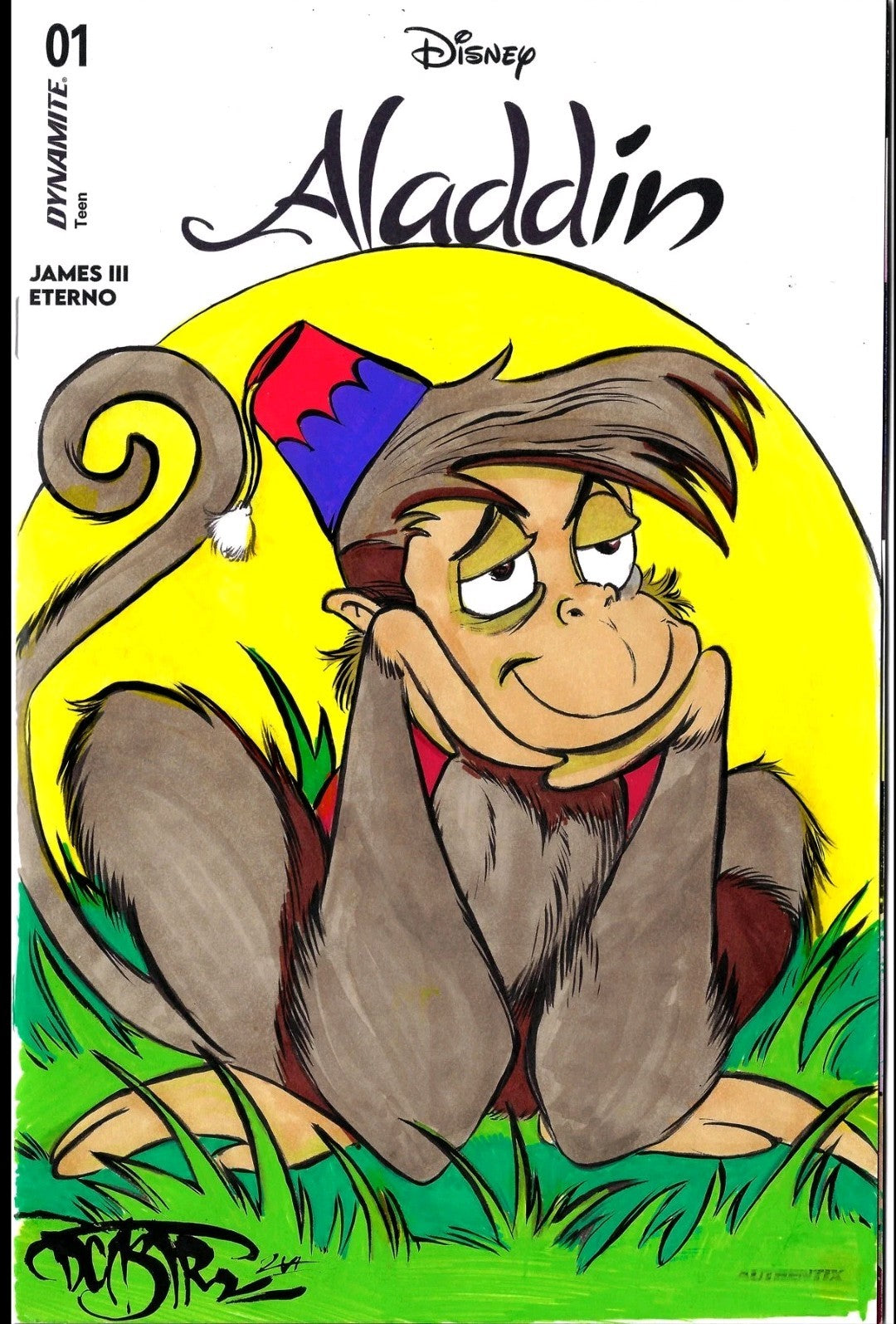 Aladdin #1 (2026) Dynamite Comic Sketch Cover Var W Original Dave Castr Abu Art