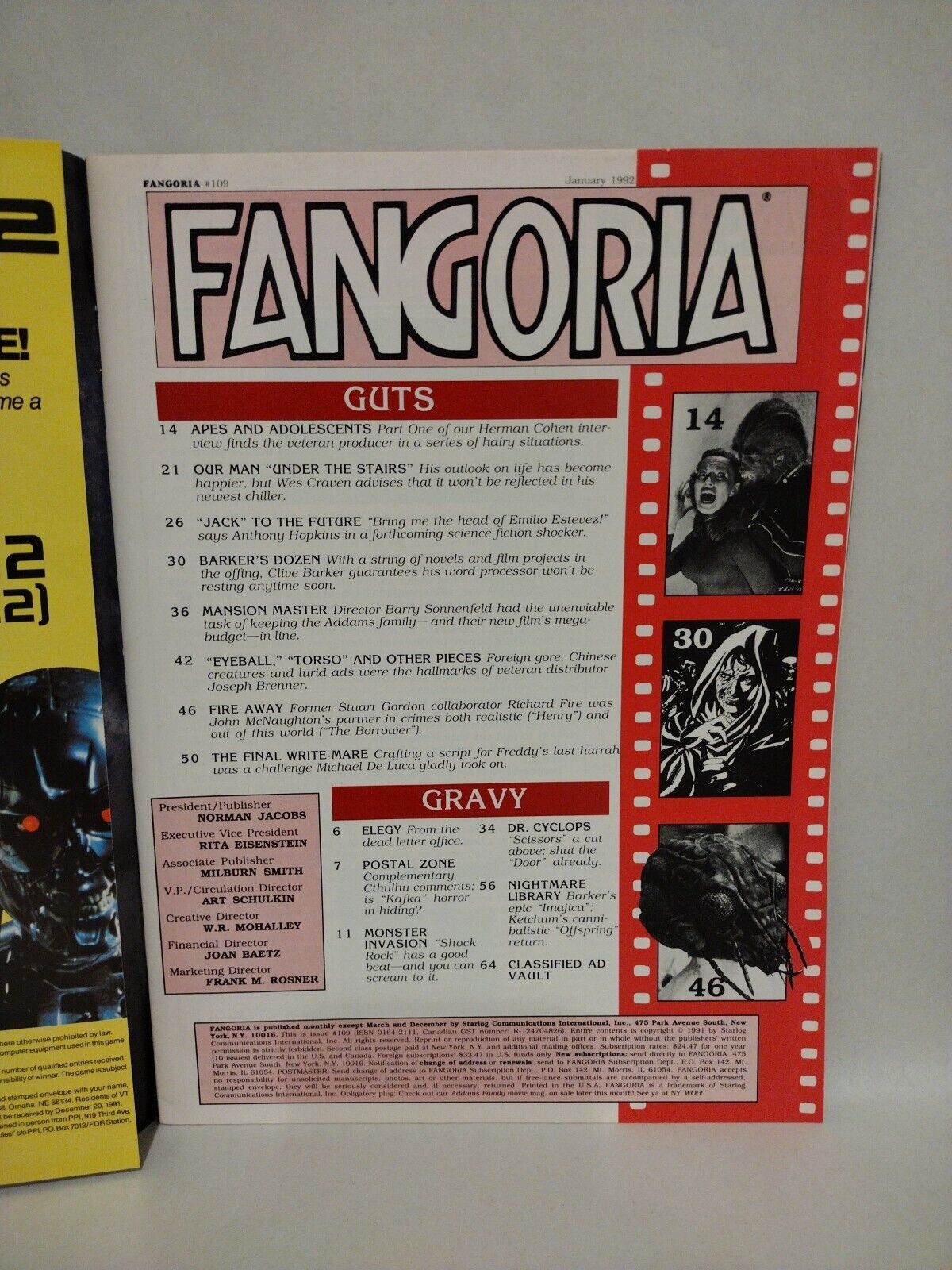 FANGORIA Magazine #109 (1992) Freddy's Dead People Under The Stairs Freejack