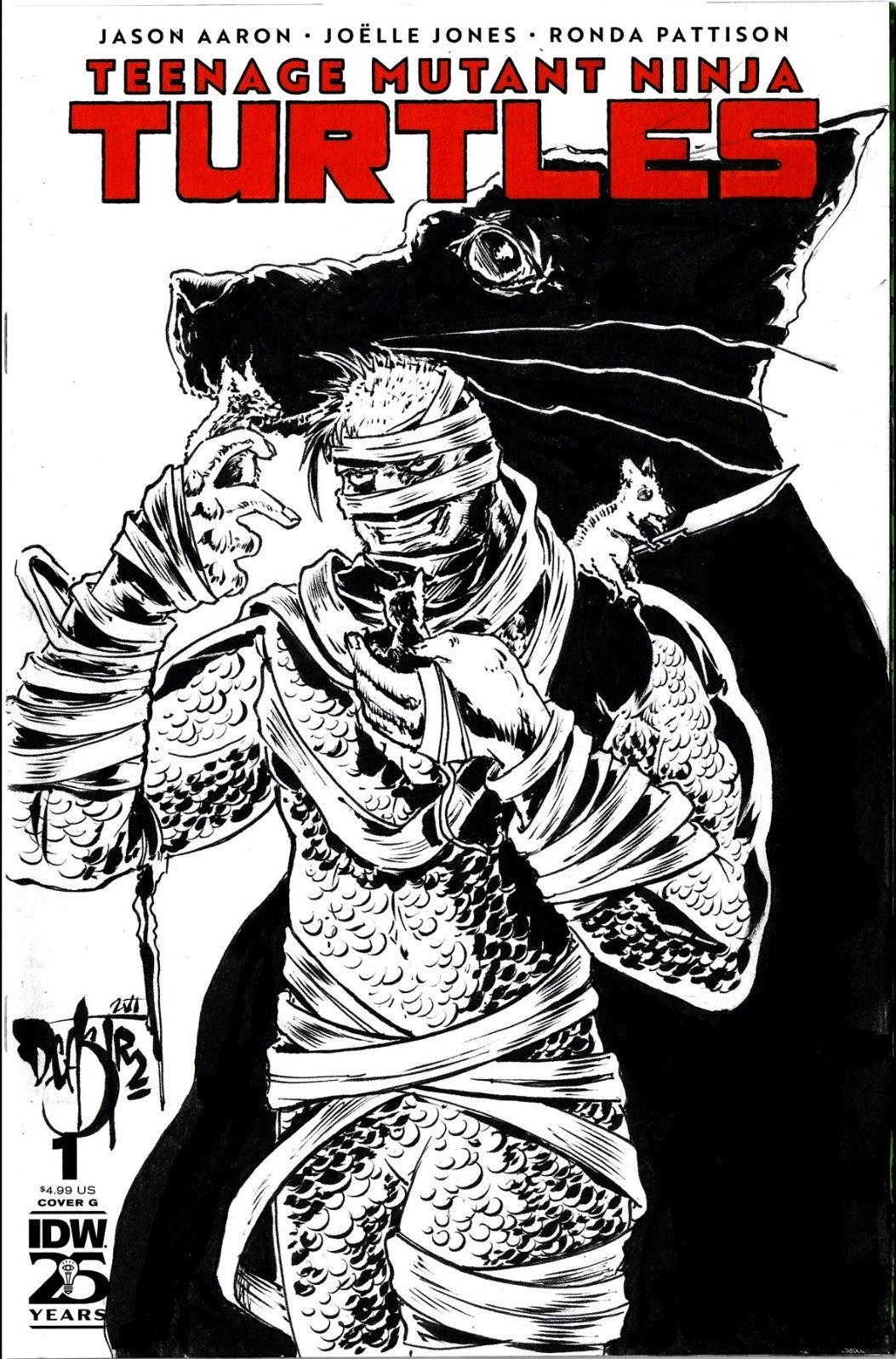 Teenage Mutant Ninja Turtles #1 (2024) IDW Sketch Cover Variant W Original Art