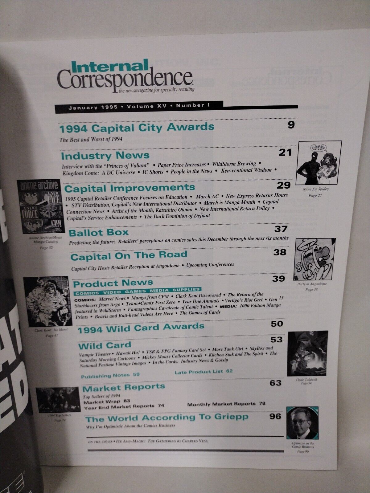 Internal correspondence (1995) Capital Comic Distribution Retailer News magazine