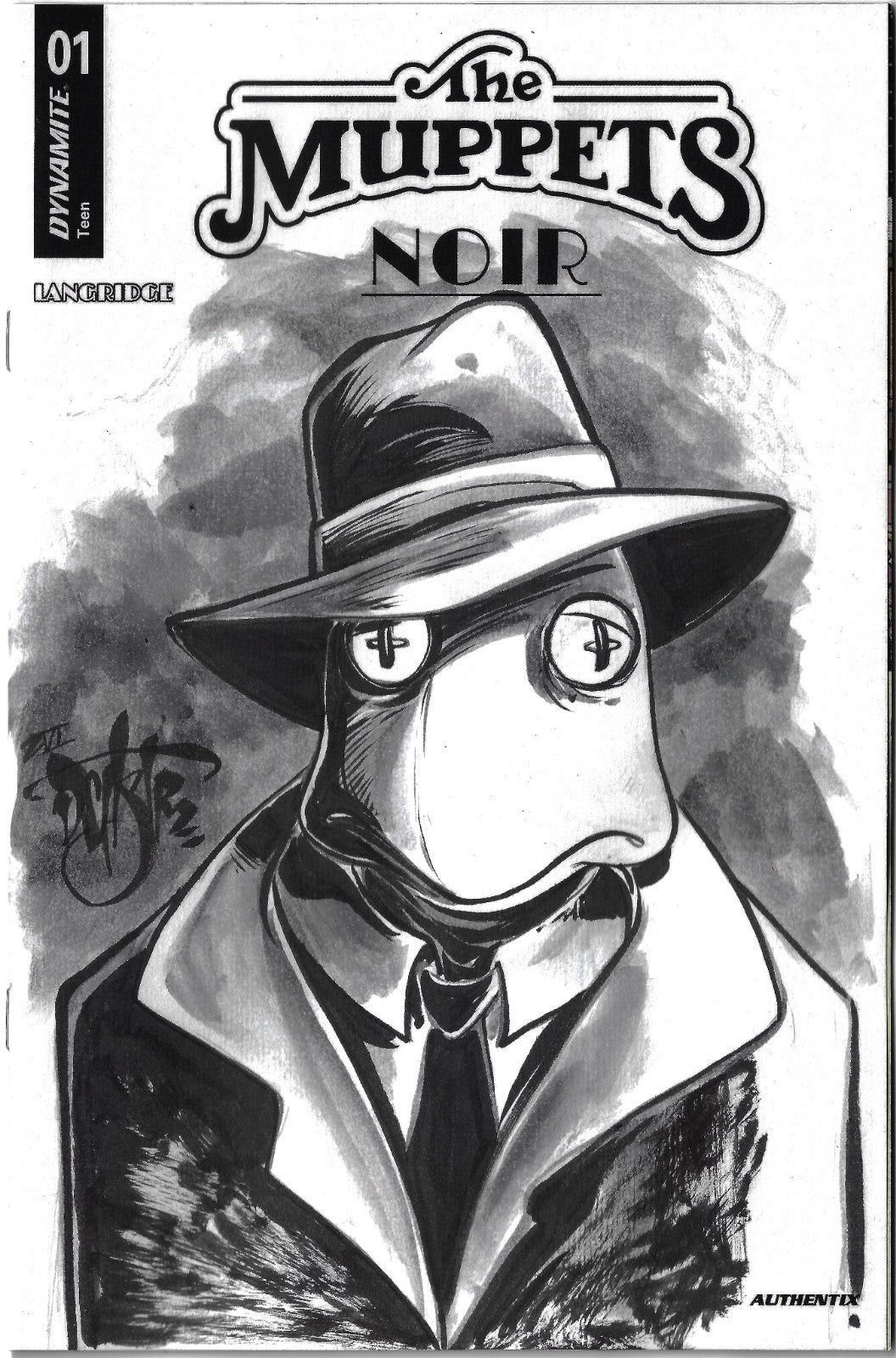 Muppets Noir #1 (2026) Dynamite Comic Sketch Cover W Original Dave Castr Art