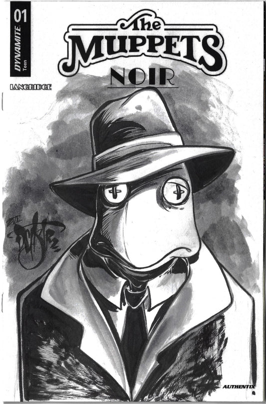 Muppets Noir #1 (2026) Dynamite Comic Sketch Cover W Original Dave Castr Art