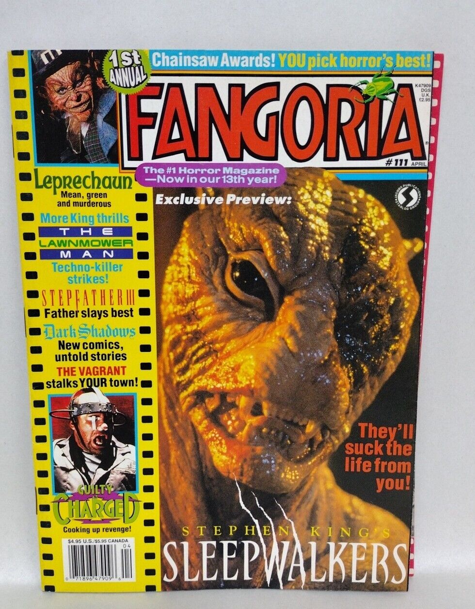 FANGORIA Magazine 111 (1992) Leprechaun Sleepwalkers Lawnmower Man Demons 2