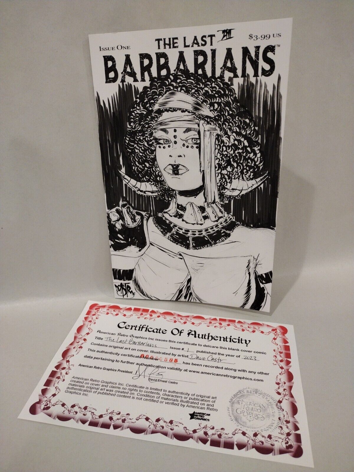 Last Barbarians 1 (2023) Blank Cover Variant Image Comic w Original DCastr Art