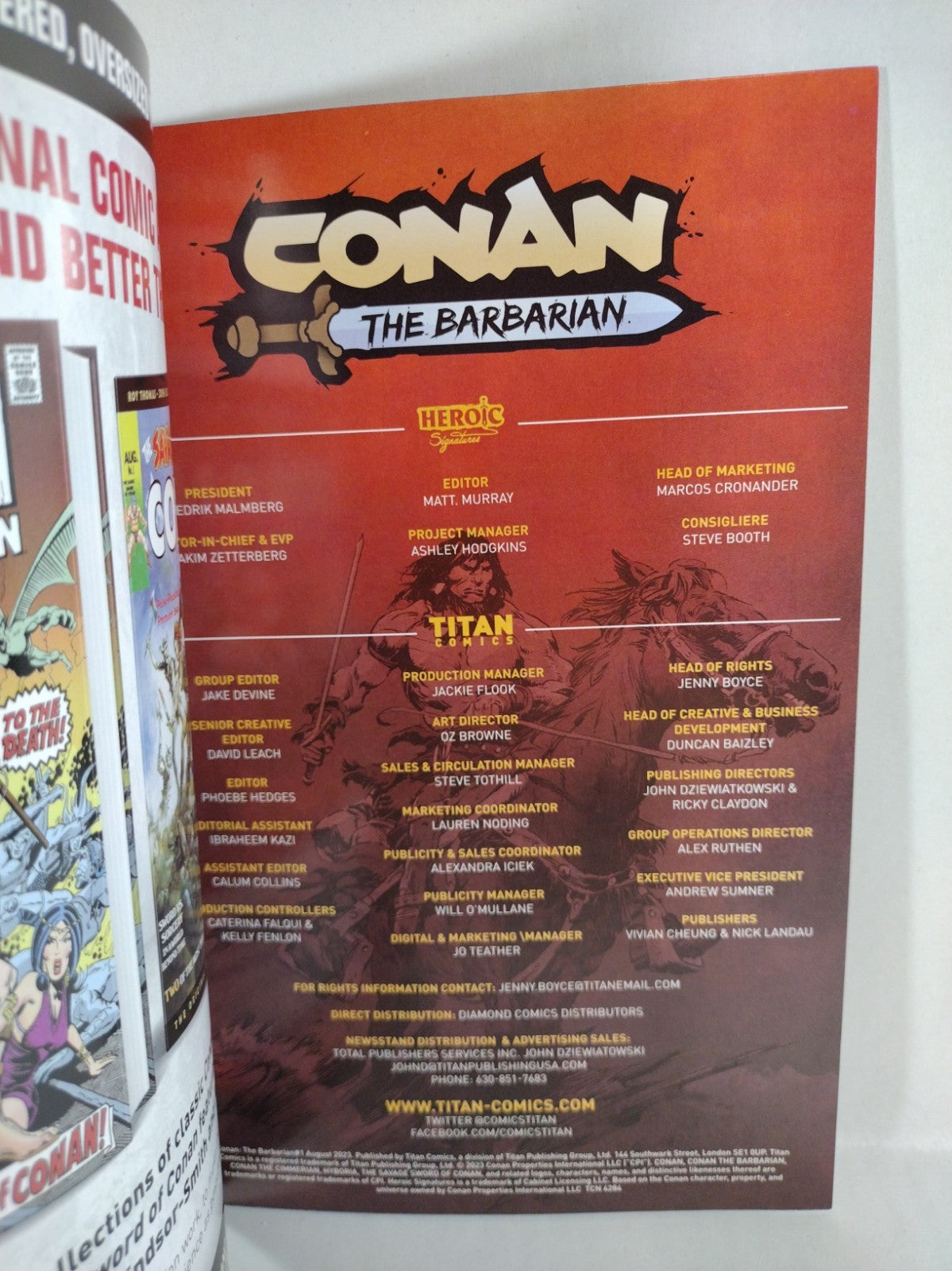 Conan The Barbarian #1 (2023) Titan Comics Blank Sketch Variant Cover NM