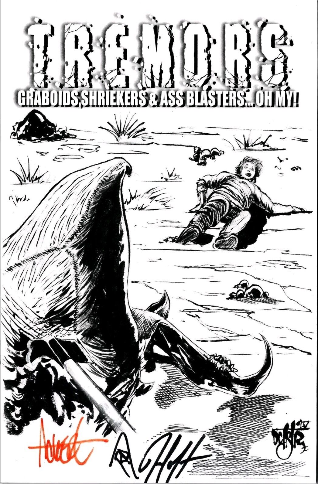 TREMORS #1 (2024) Aequitas Comic Sketch Cover W Original Dave Castr Graboid Art